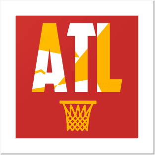 Retro Atlanta Basketball ATL Posters and Art